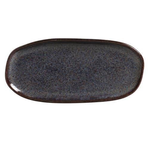 Porto Brasil Shallow Organic Oval Platter Small Set Of 4 In Black