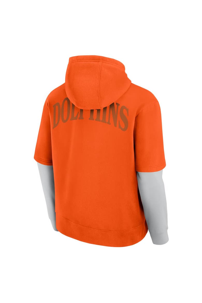 Unisex Fanatics  Orange Miami Dolphins Sleek Elements Pullover Hoodie, Alternate, color, Orange