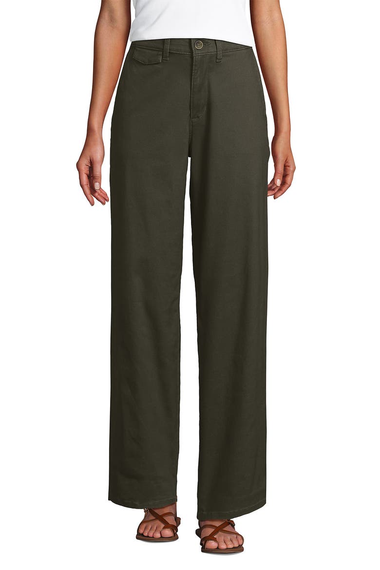 Chino High Rise Rail Straight Leg Pants, Main, color, Forest Moss