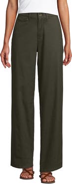 Lands' End Chino High Rise Rail Straight Leg Pants