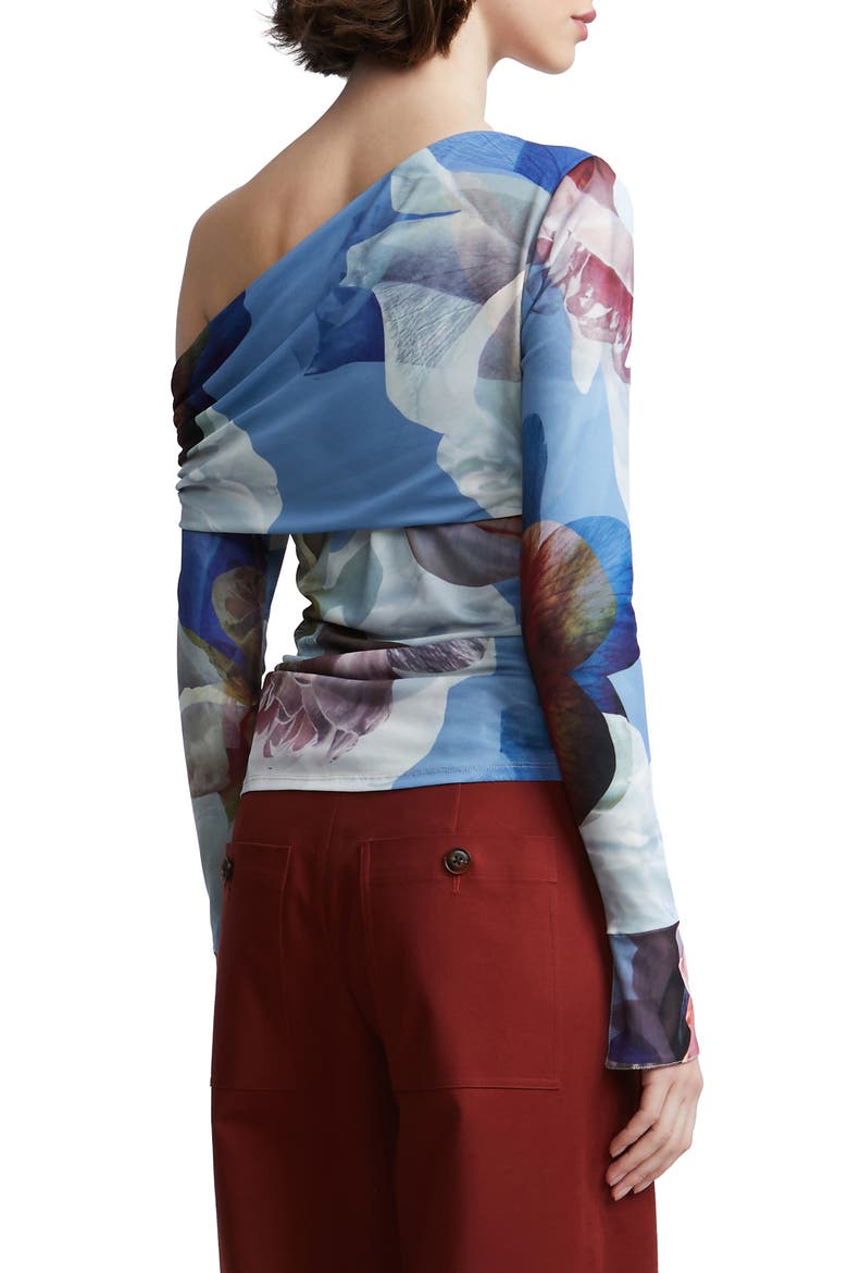 Irma Off-the-Shoulder Long Sleeve Top, Alternate, color, CORAL GARDEN PRINT
