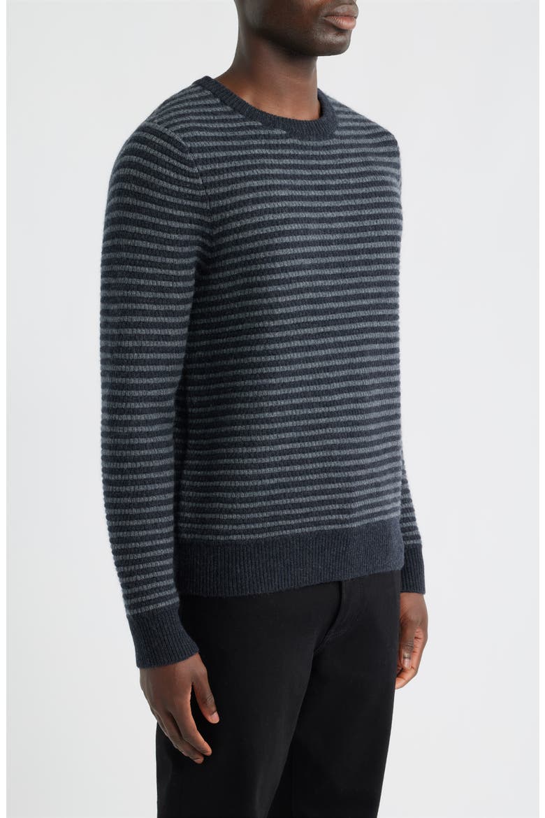 Stripe Cashmere Sweater, Alternate, color, GREY/ BLACK HEATHER