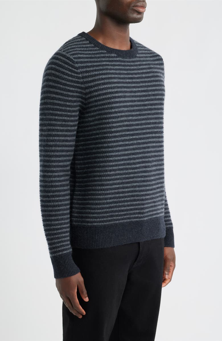 Nordstrom Stripe Cashmere Sweater, Alternate, color, Grey/ Black Heather