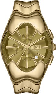 DIESEL® Mercurial Goldtone Tonneau Chronograph Bracelet Watch, 45mm x 28mm