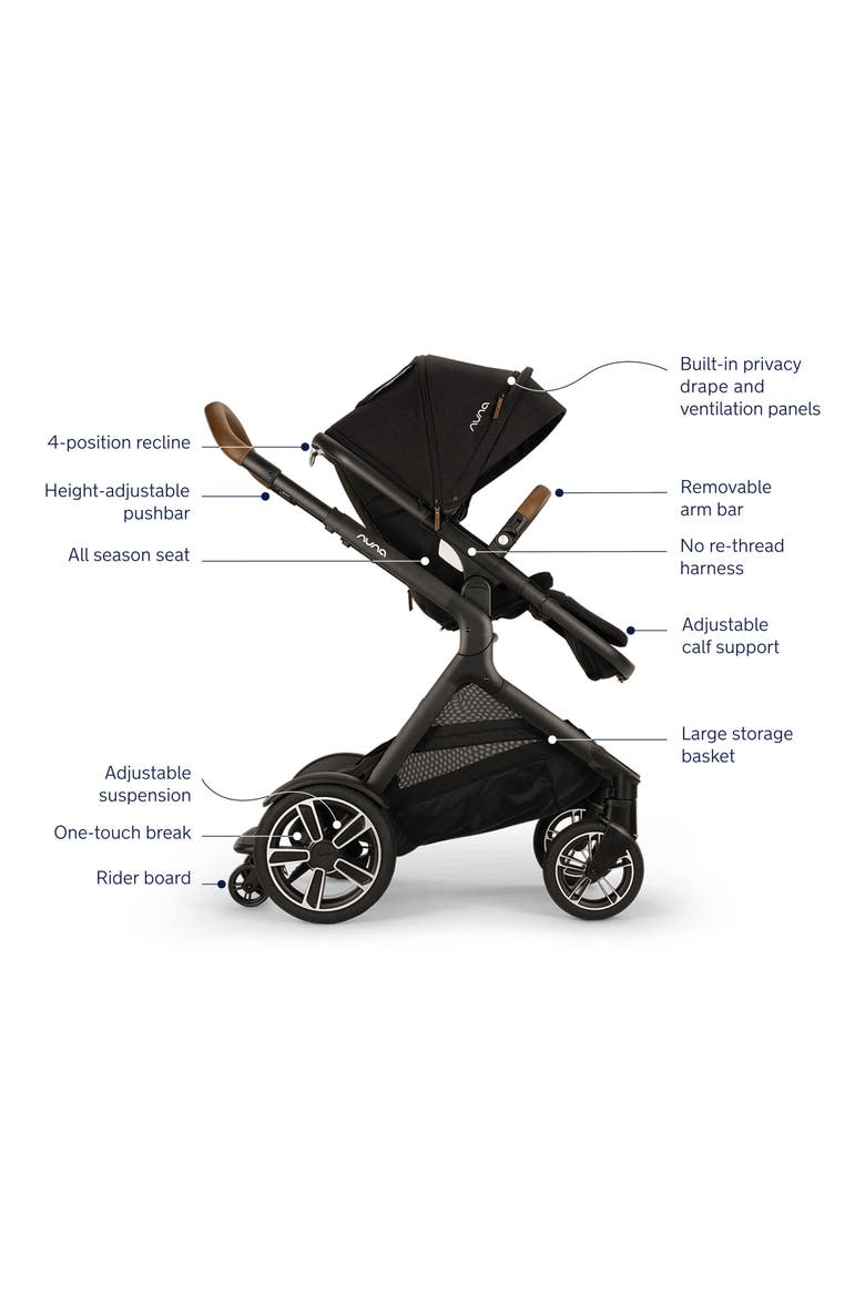 DEMI™ NEXT Stroller + Rider Board, Alternate, color, CAVIAR/COGNAC