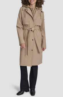 DKNY Softshell Hooded Trench Coat