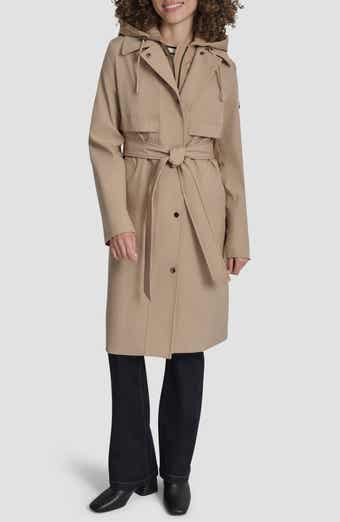 DKNY Softshell Hooded Trench Coat