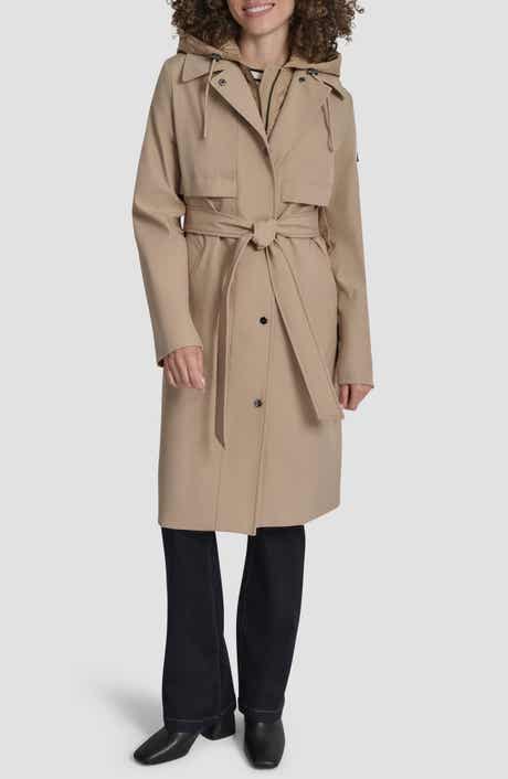 DKNY Softshell Hooded Trench Coat