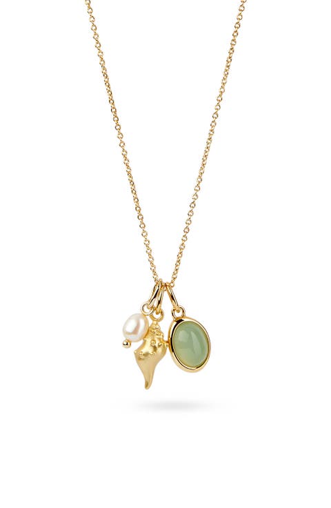 Gold Charm Necklace - Ocean