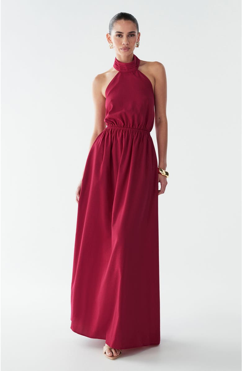 BWLDR Fay Linen Maxi, Main, color, Cherry