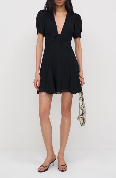 Akaia Puff Shoulder Minidress