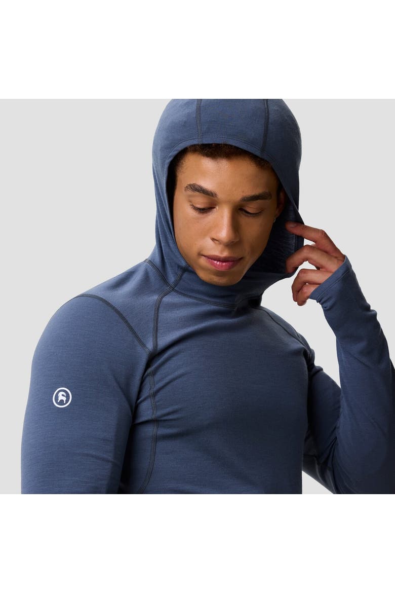 Cedars Rws Merino Lt-Wt Baselayer Hoodie - Men's, Alternate, color, Turbulence