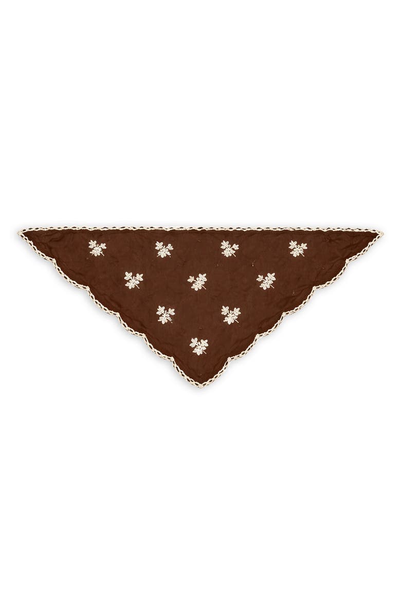 SAACHI Floral Embroidered Traingle Bandana, Main, color, Brown