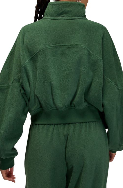 Jordan Flight Fleece Quarter Zip Crop Sweatshirt In Green