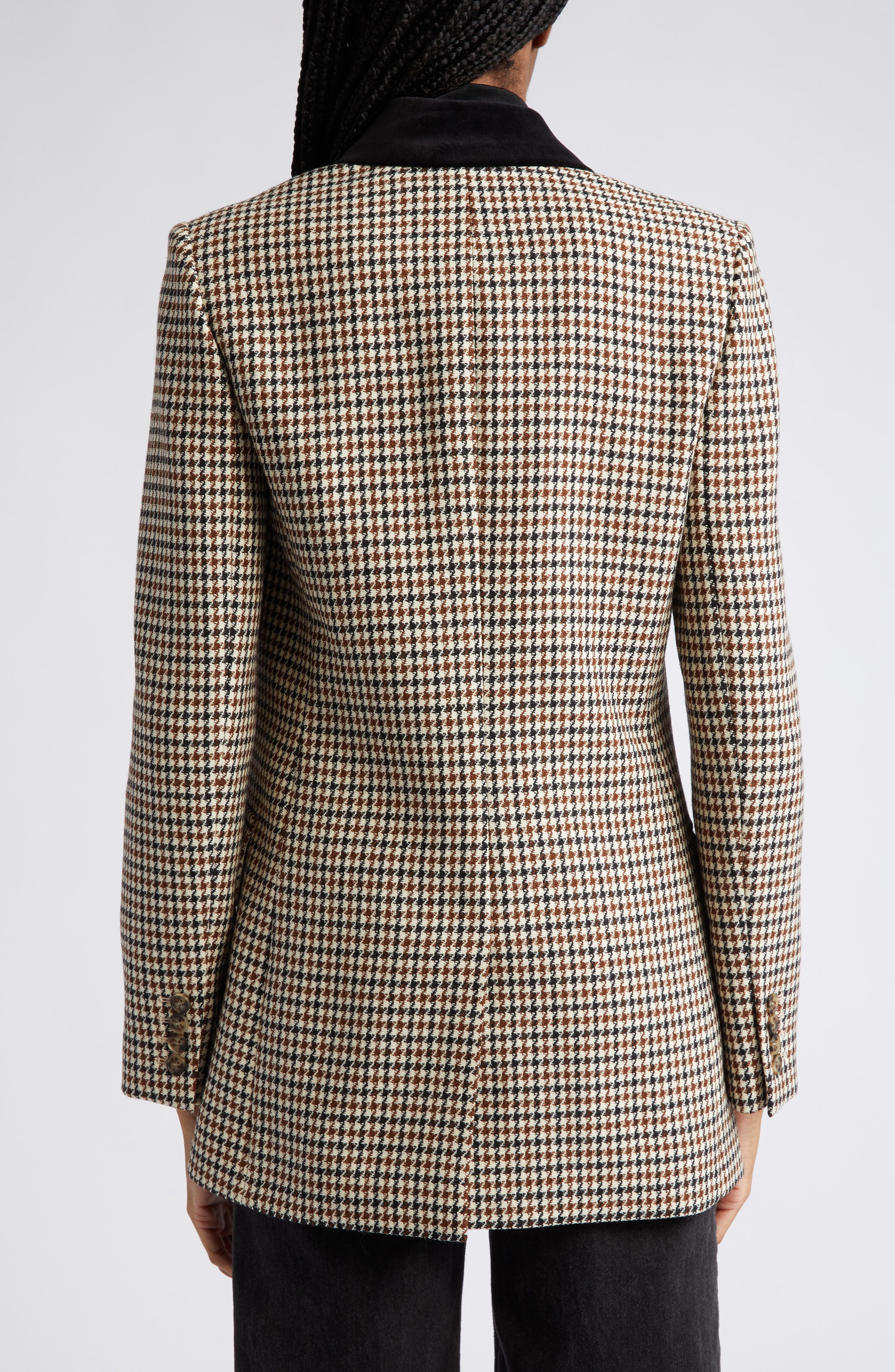 Cici Houndstooth Check Wool Jacket - image 2