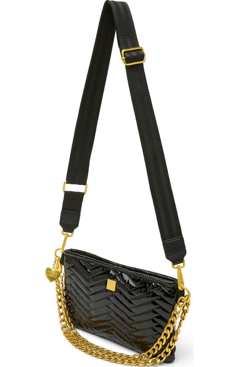 THINK ROYLN Almost Famous Quilted Crossbody Bag, Alternate, color, Black Patent
