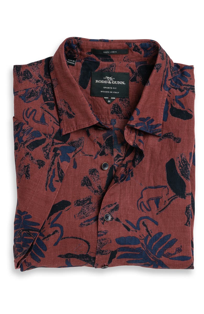 Rodd & Gunn Malvern Hill Floral Short Sleeve Linen Button-Up Shirt, Alternate, color, 