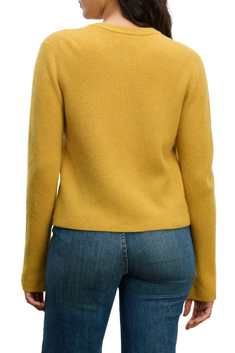 Tina Cashmere Cardigan, Alternate, color, MUSTRD YLW