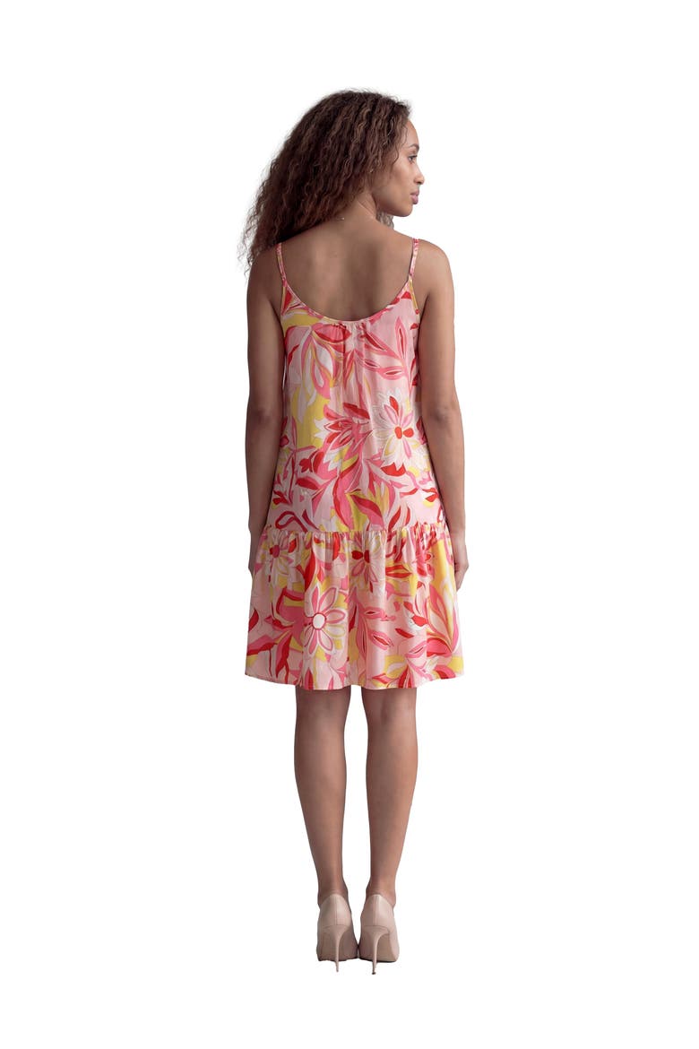 Maternity Essential Floral Print Scoop Neck Spaghetti Strap Pocket A-Line Mini Dress, Alternate, color, Pink Multi