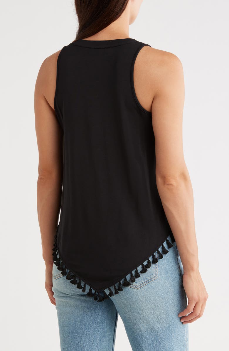 Tart Emora Tassel Trim Tank, Alternate, color, Black