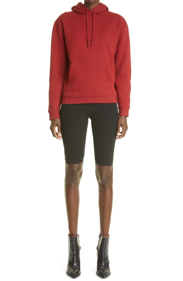 Saint Laurent Women's Logo Cotton Hoodie, Alternate, color,