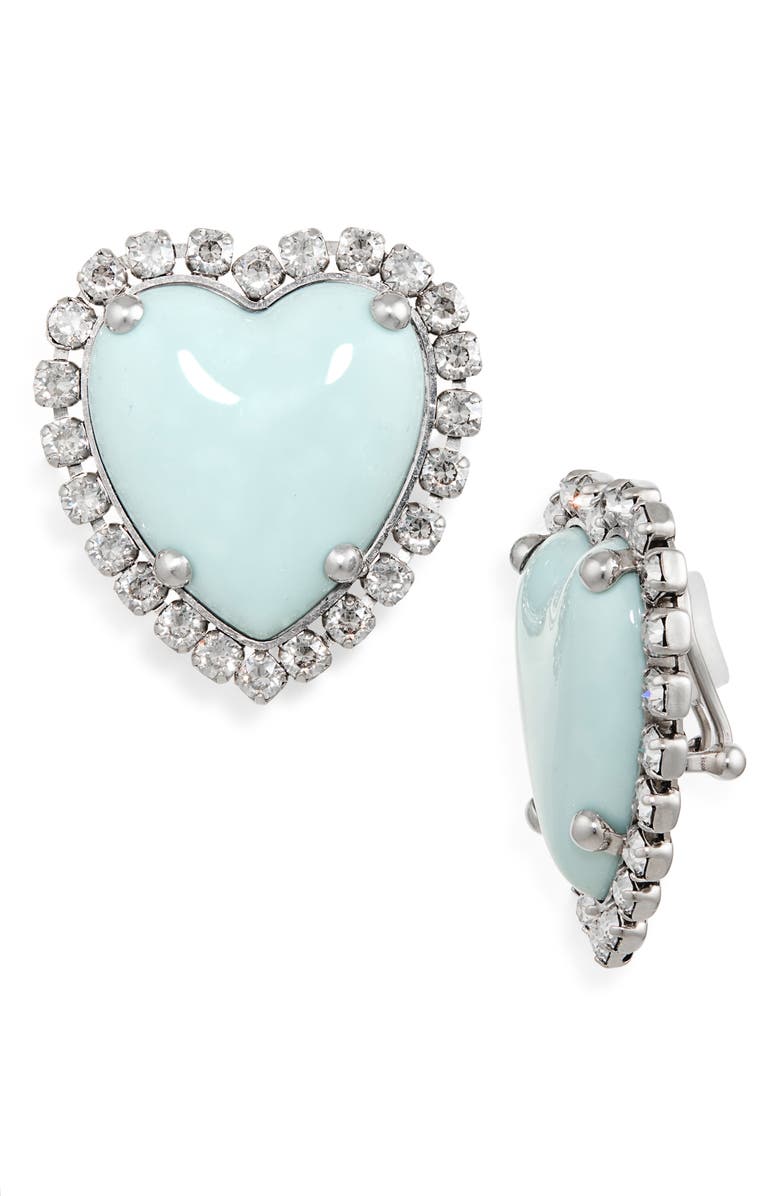 Valentino Garavani Coeur Hyperbole Heart Earrings, Main, color, Bxl Vintage Palladium/ Silver