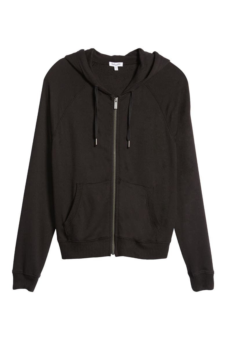 Zip-Up Hoodie, Alternate, color, BLACK