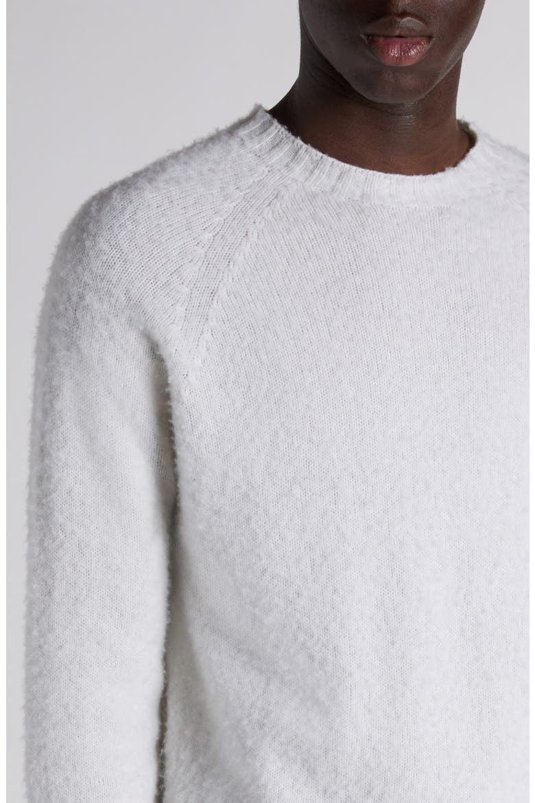 Scottish Teasel Cashmere Crewneck Sweater, Alternate, color, AW003 CHALK