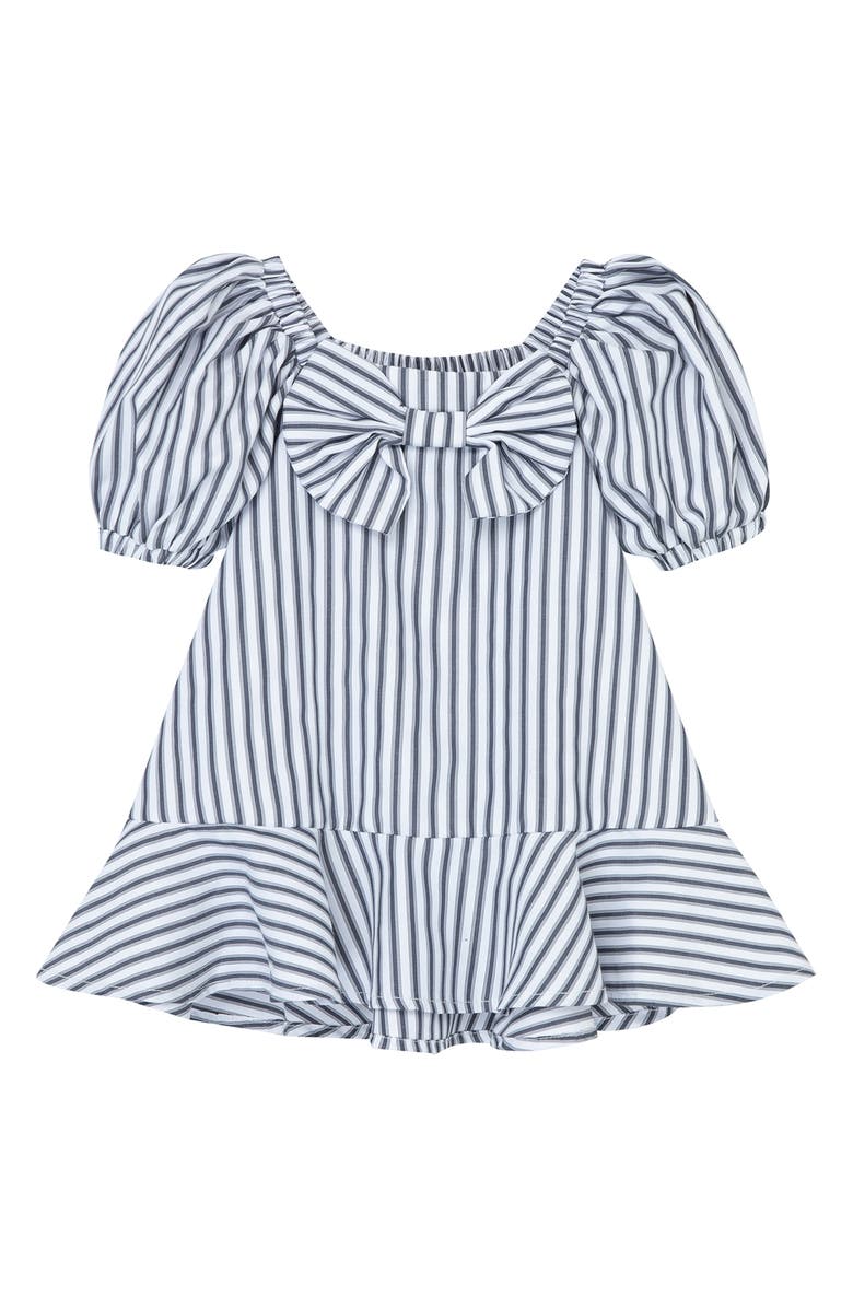 Habitual Kids Stripe Puff Sleeve Dress, Main, color, 