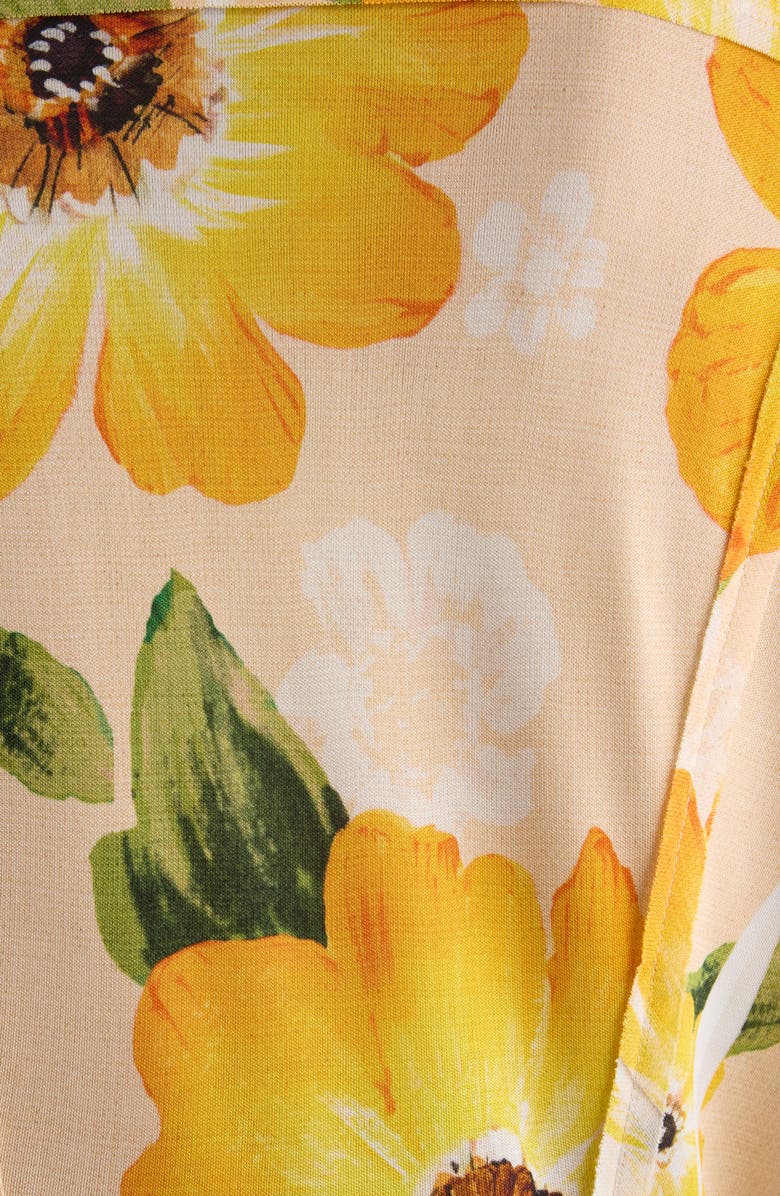 Acne Studios Delga Floral Print Long Sleeve Shirtdress, Alternate, color, Orange Multi