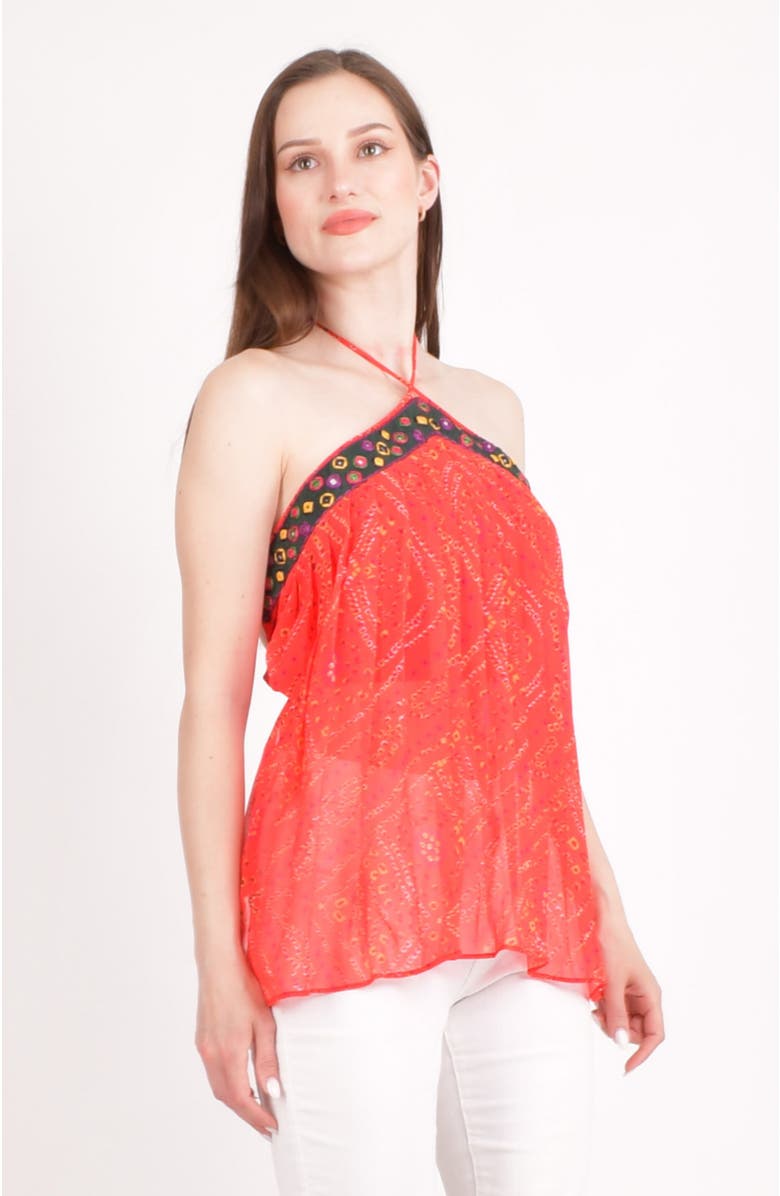 RAAS Ava Embroidered Halter Top, Alternate, color, Red