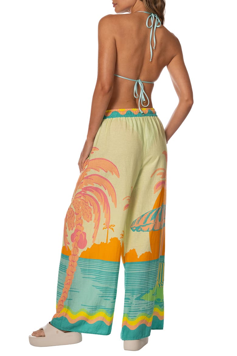 Pastel Mirage Ophelia Wide Leg Cover-Up Pants, Alternate, color, OPEN GREEN