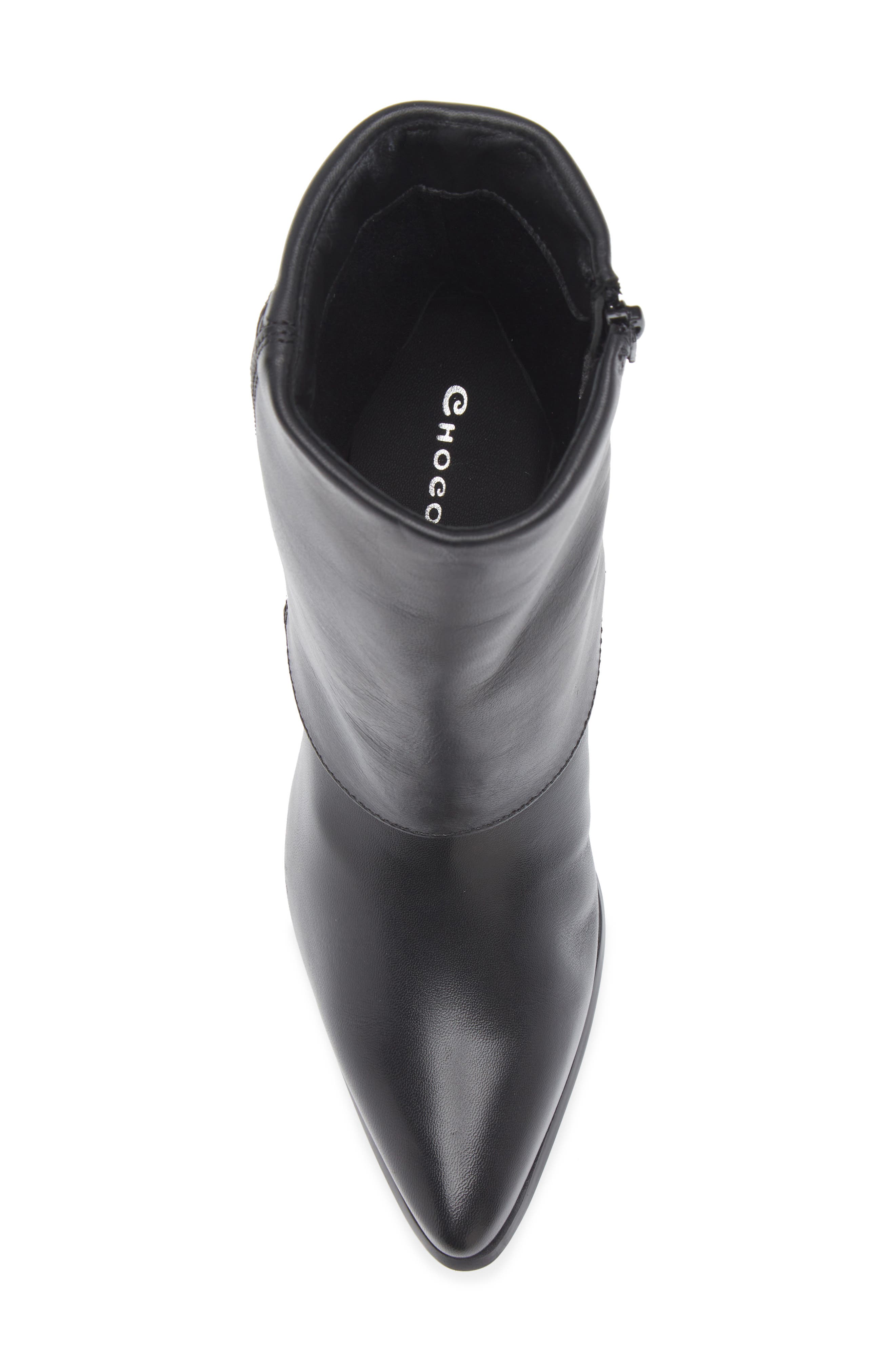 Chocolat Blu Leeza Block Heel Bootie, Alternate, color, Black Leather