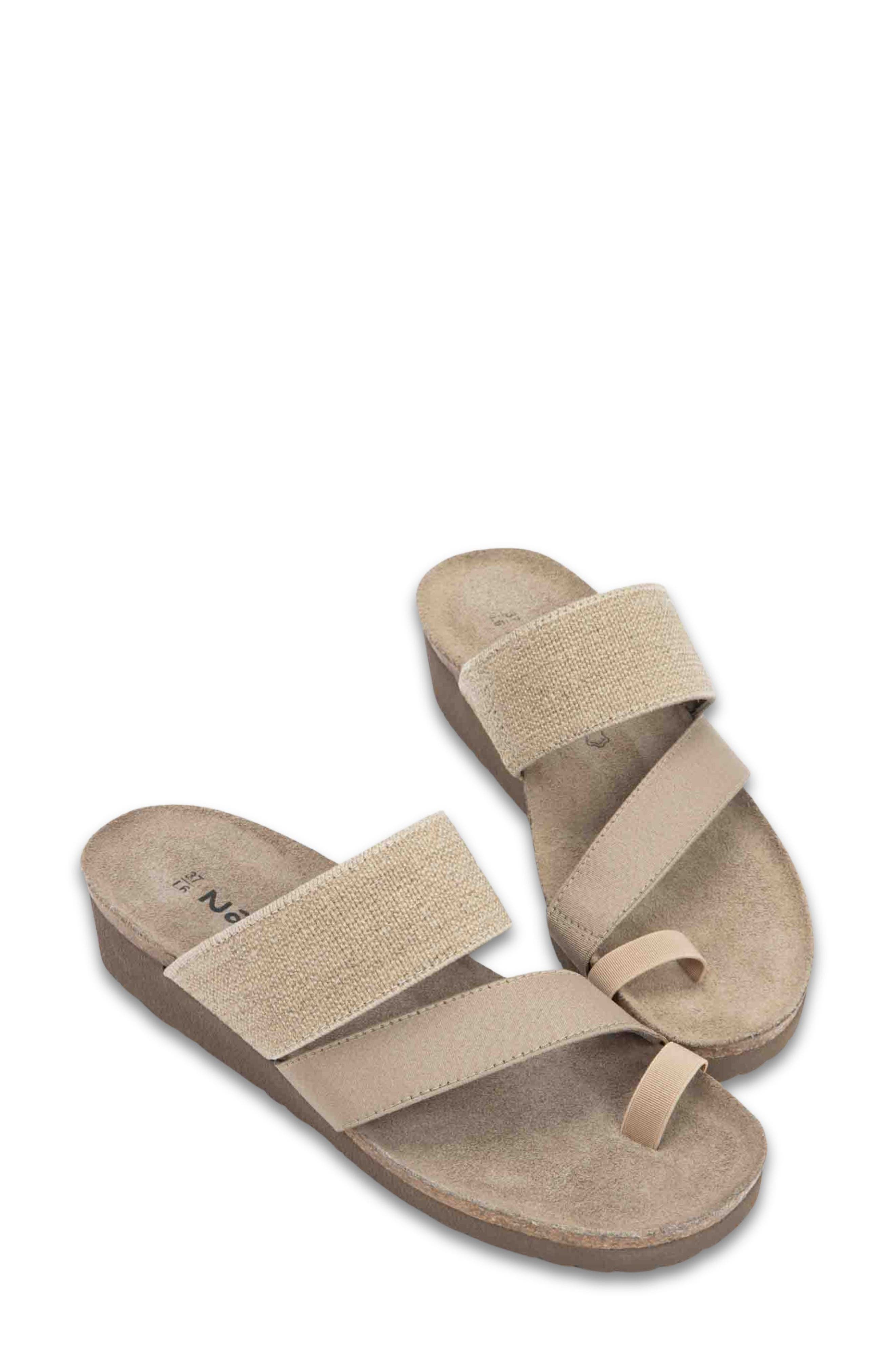 Sia Toe Loop Sandal, Alternate, color, BEIGE/ BEIGE ELASTIC