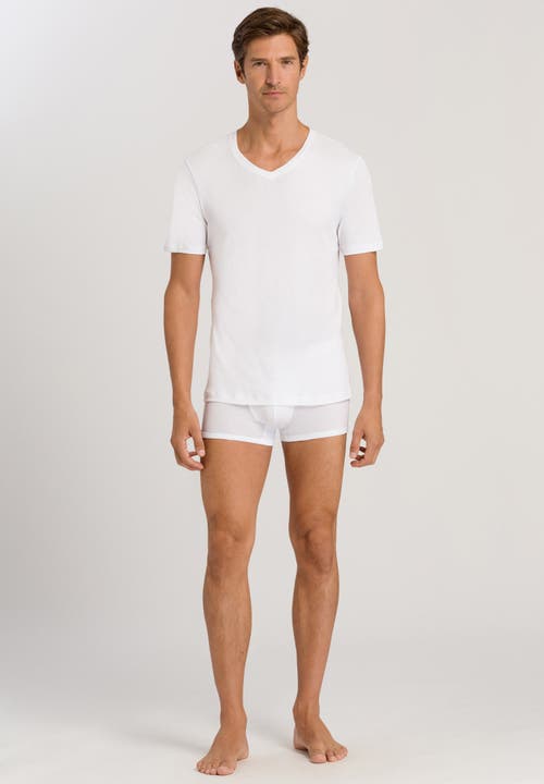 Hanro Cotton Pure V-neck T-shirt In White