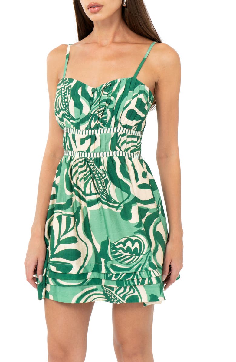 Adelyn Rae Runa Leaf Sleeveless Minidress, Alternate, color, Amazon Green