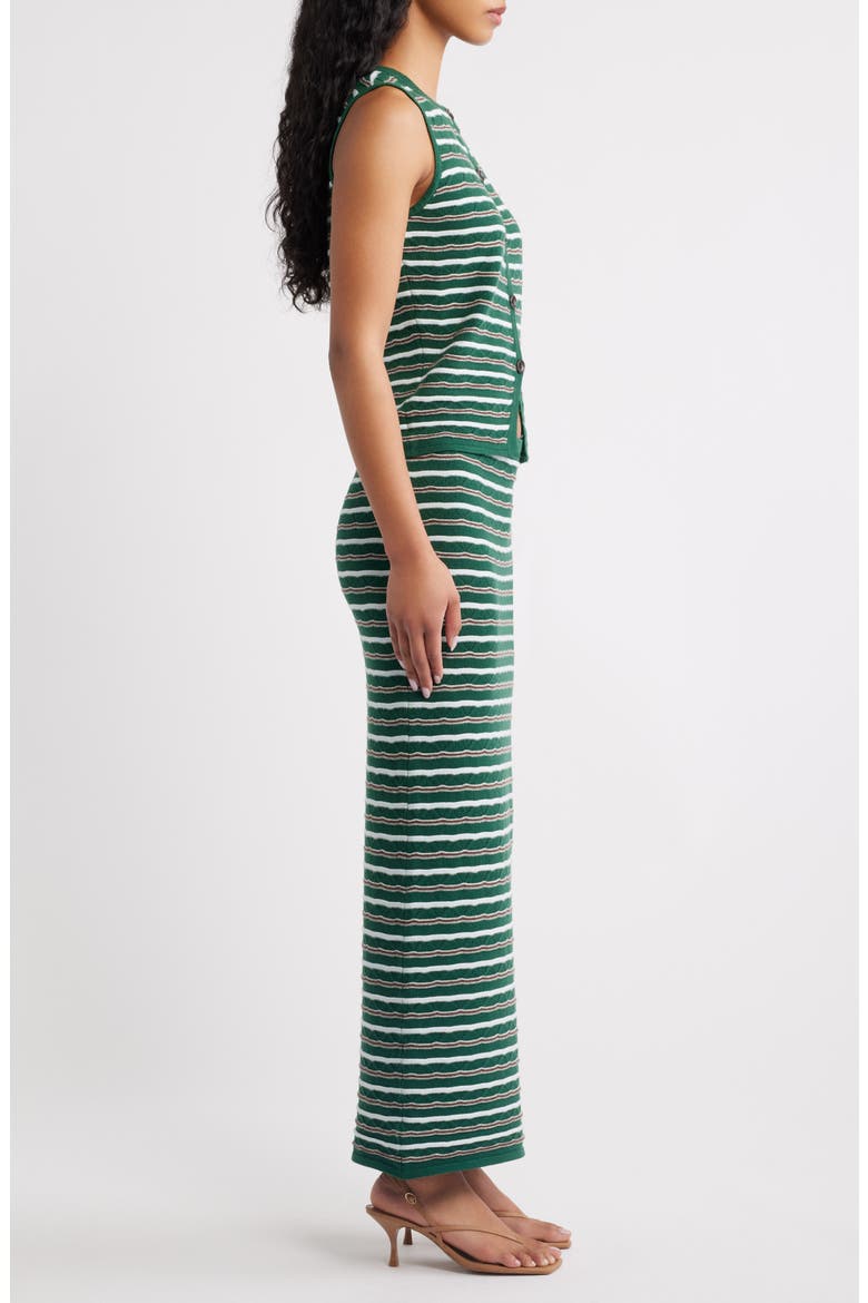 Lizzie Stripe Knit Vest & Skirt Two-Piece Set, Alternate, color, JUNGLE COMBO
