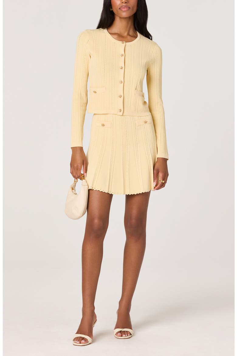 Myrtle Pointelle Knit Cardigan, Alternate, color, BUTTER