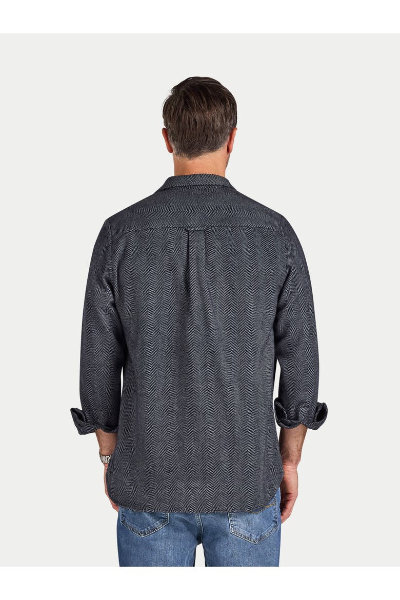 Long Sleeve Brushed Herringbone Shirt, Alternate, color, Charcoal