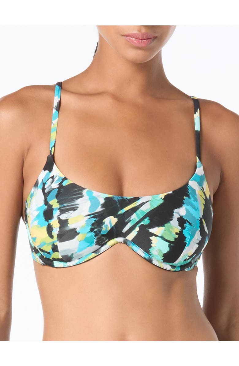 Vince Camuto Scoop Neck Underwire Bikini Top, Alternate, color, Blue Multi