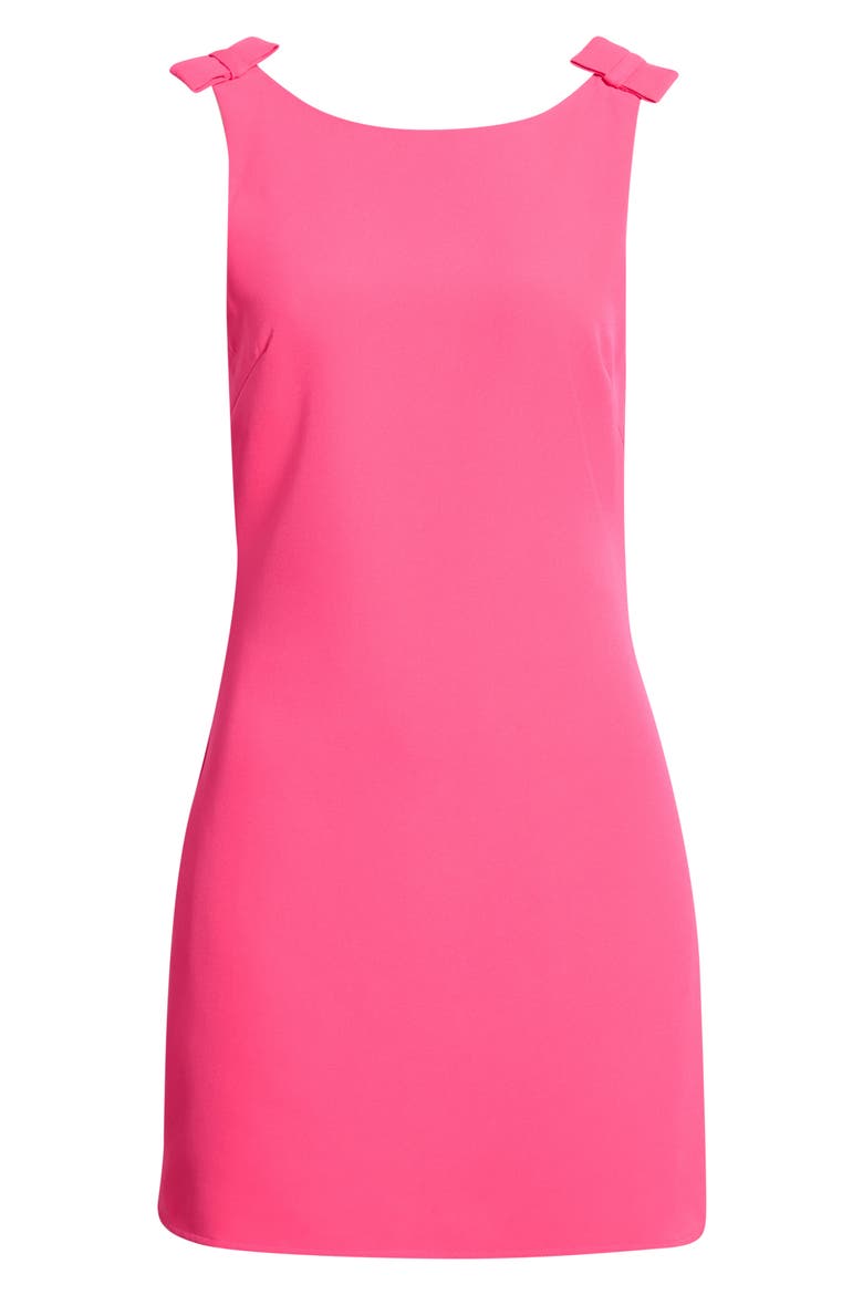 Chelsea Bow Shoulder Sleeveless Sheath Dress, Alternate, color, NEON PINK