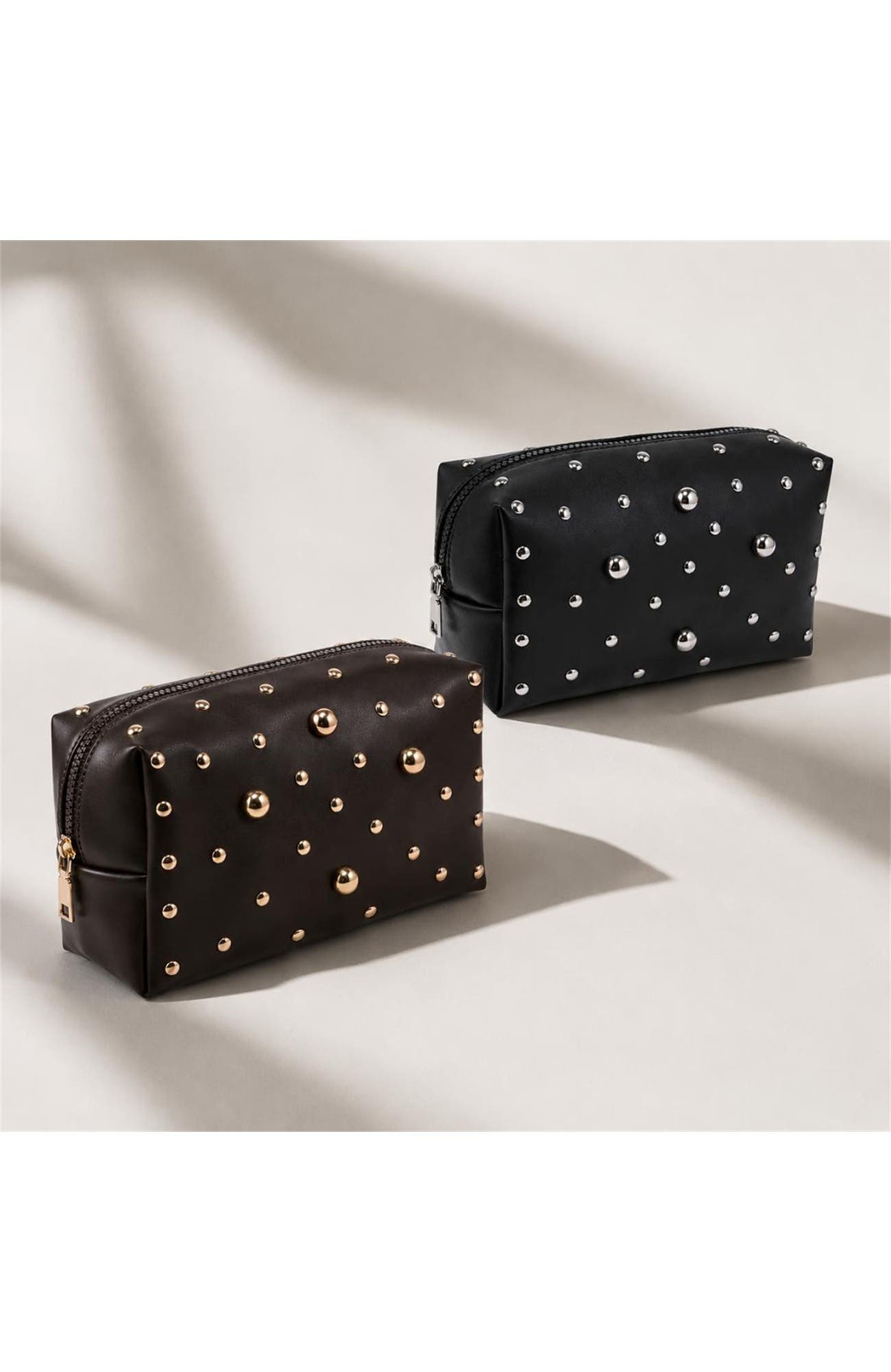 Stud Society Cosmetic & Travel Organizer Pouch, Alternate, color, Espresso