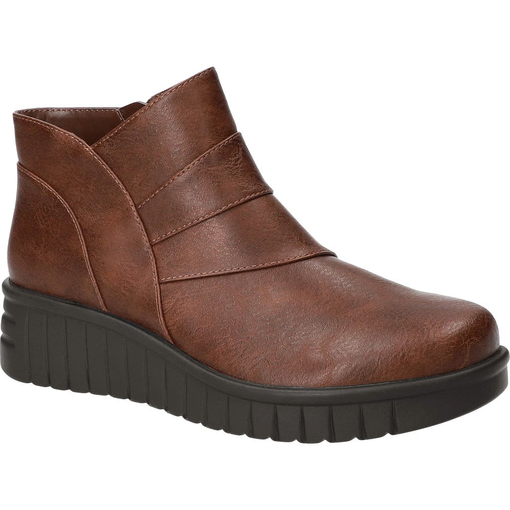 Easy Street Rayleen Wedge Bootie In Brown
