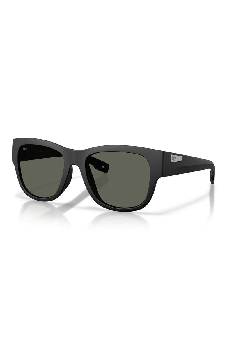 Caleta 55mm Polarized Mirrored Square Sunglasses, Alternate, color, NETPLUS BLACK / GRAY 580G