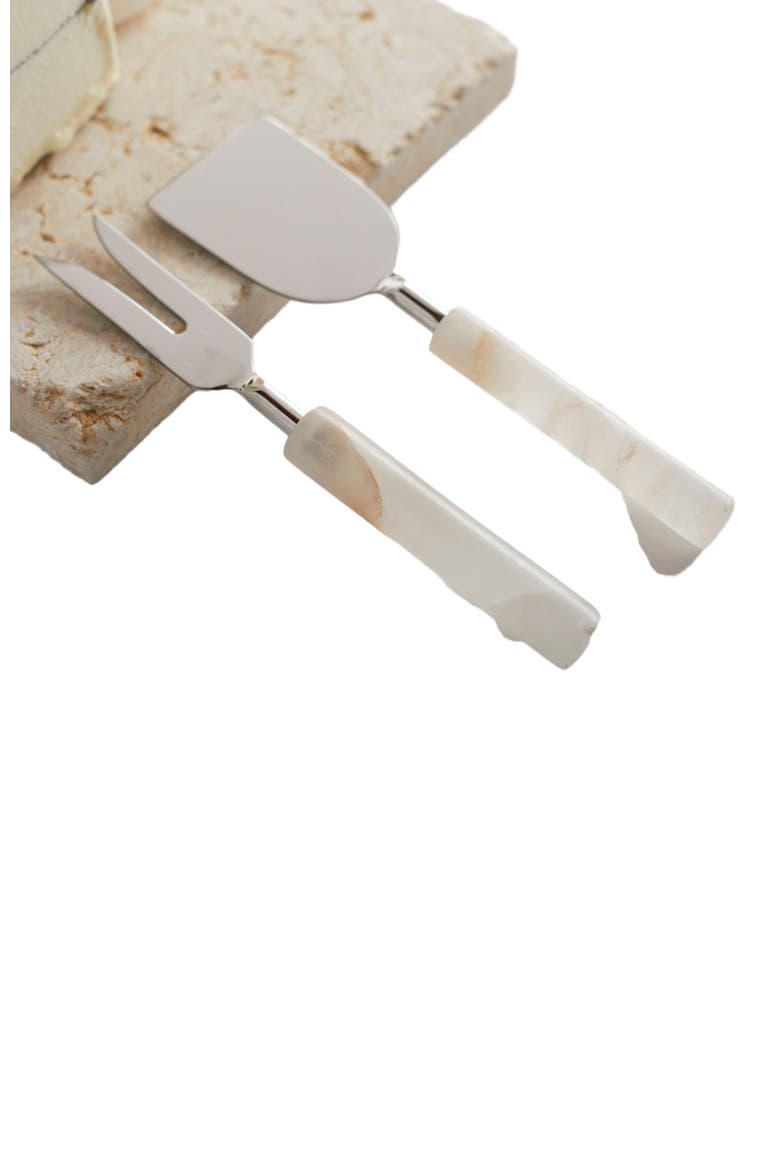 Santo Alabaster Cheese Tools - Set of 2, Alternate, color, White