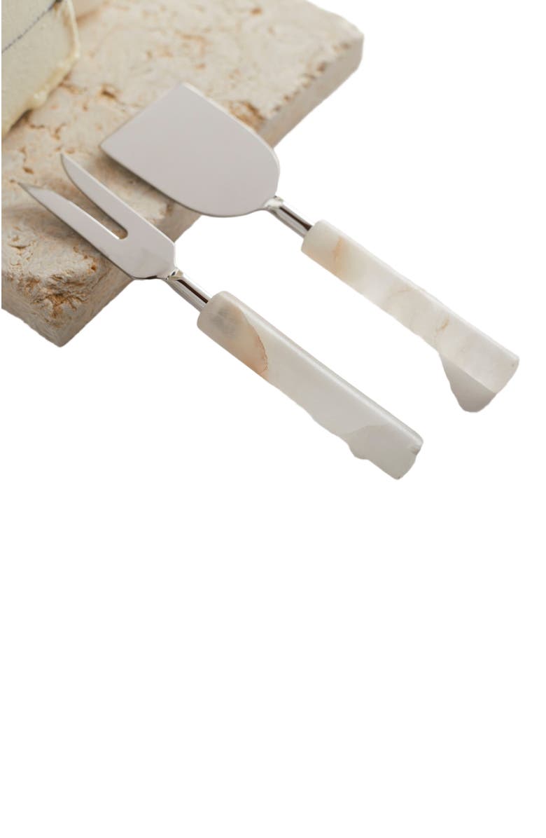 The Collective Home Santo Alabaster Cheese Tools - Set of 2, Alternate, color, White