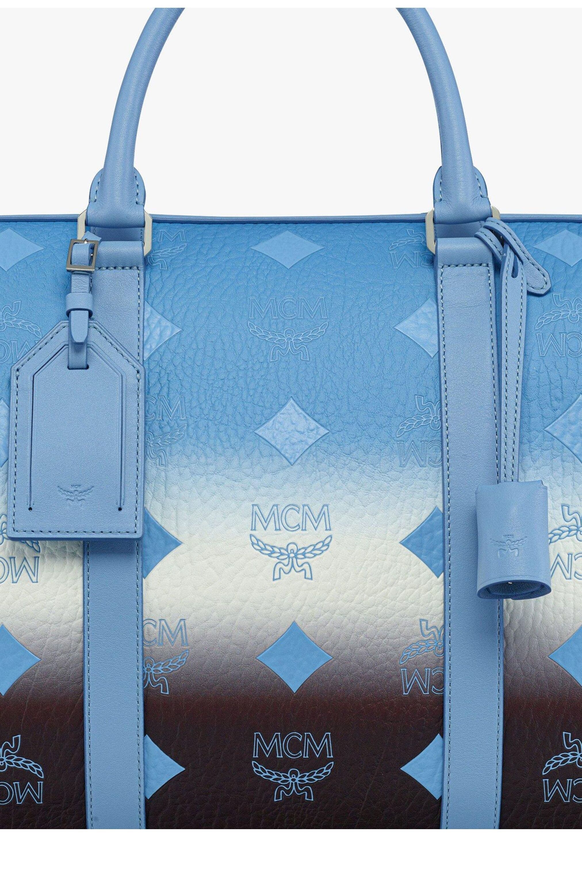 MCM Medium Ottomar Weekender Bag in Gradation Visetos, Alternate, color, Della Robbia Blue