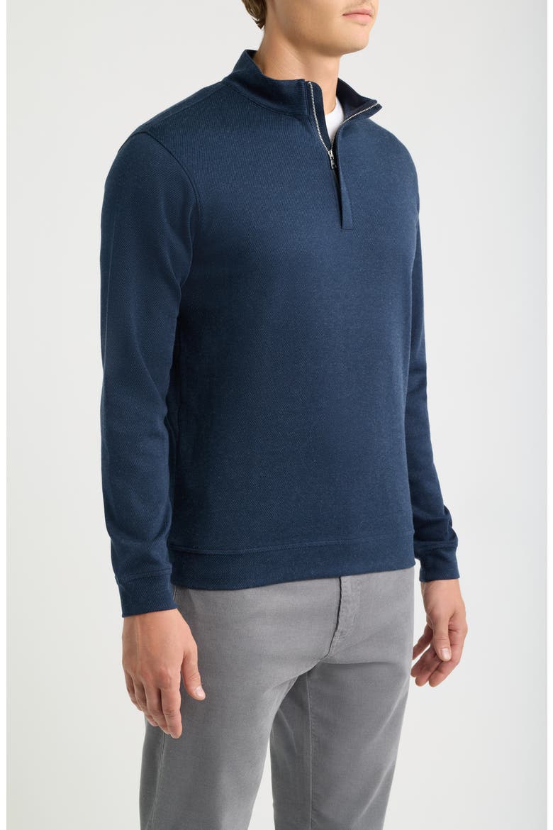 Grant Cotton & Cashmere Quarter Zip Sweater, Alternate, color, NAVY