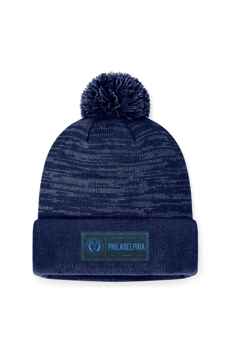 FANATICS Men's Fanatics Branded Heather Navy Philadelphia Union Low Key Cuffed Knit Hat with Pom, Main, color, 