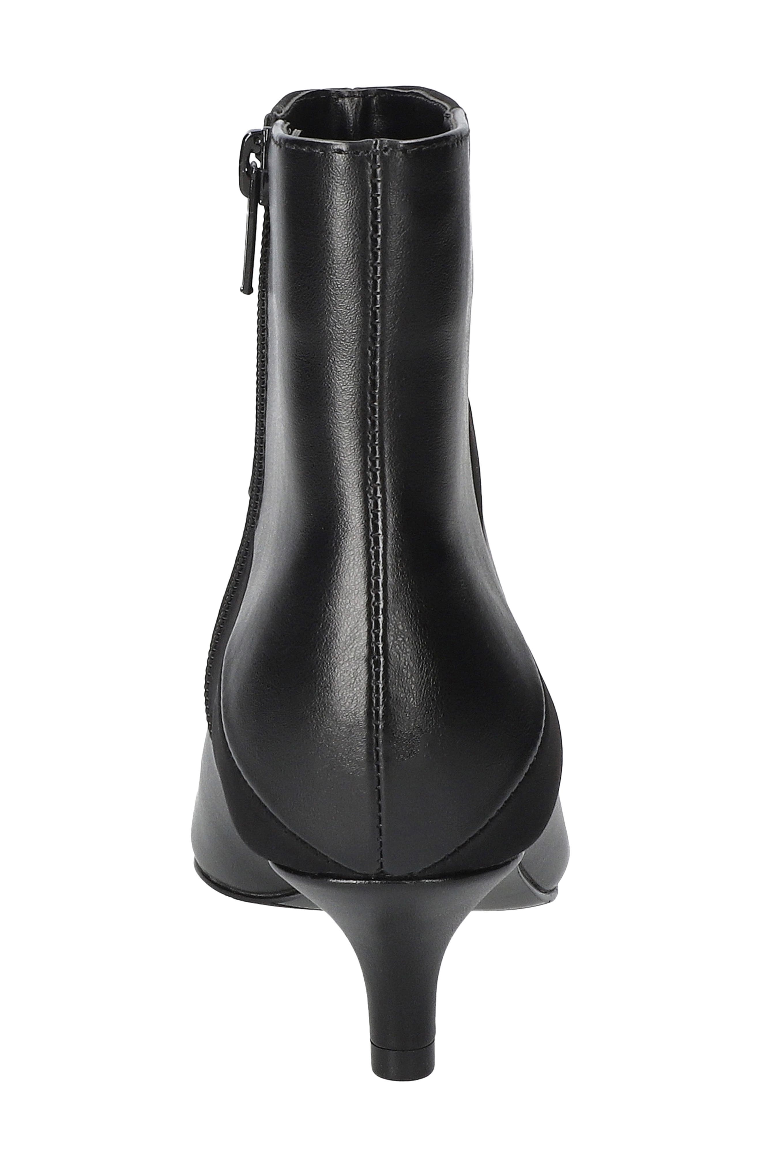 Nyla Faux Leather Bootie, Alternate, color, BLACK